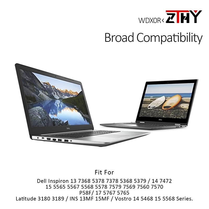 WDX0R Battery Replacement for Dell Inspiron 13 5368 5378 7368 7378 15 5565 5567 5568 5570 5578 5584 7570 7579 7569 P58F 17 5765 5767 5770 Series CYMGM WDXOR 3CRH3 T2JX4 FC92N 42Wh 114V 3Cell