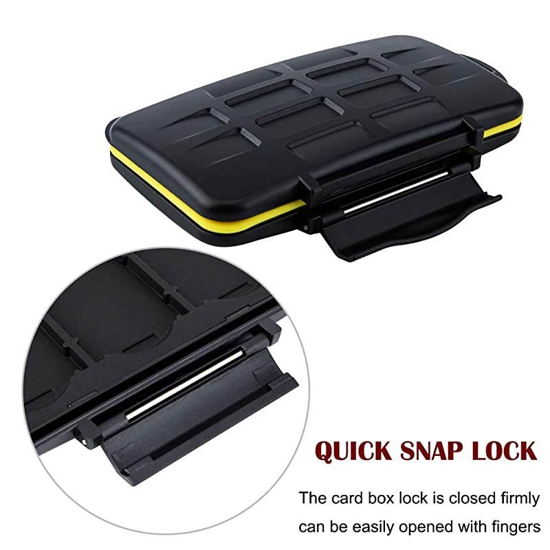 Slots Micro SD Card Holder Micro SD Holder Case with Carabiner WaterResistant AntiShock