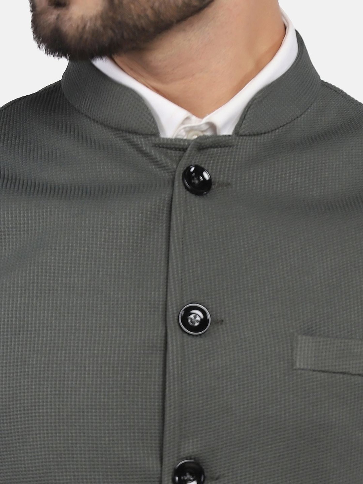 TAHVO Green  Slim Fit Nehru Jacket