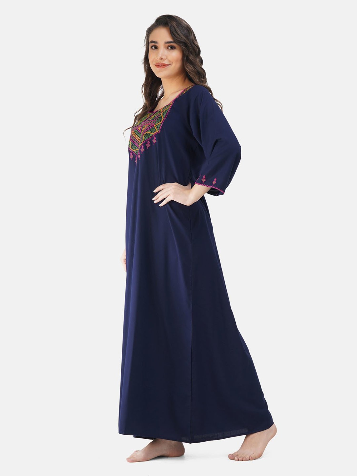 KOI SLEEPWEAR Navy Embroidered Nighty