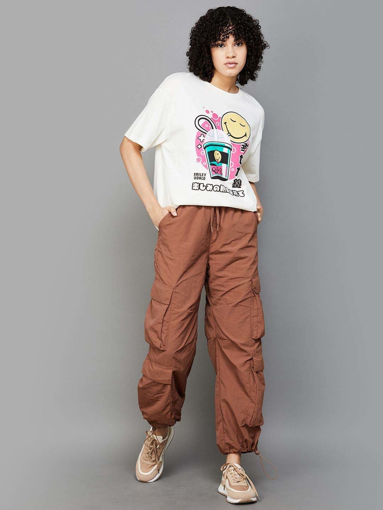 SmileyWorld White Cotton Printed T-Shirt