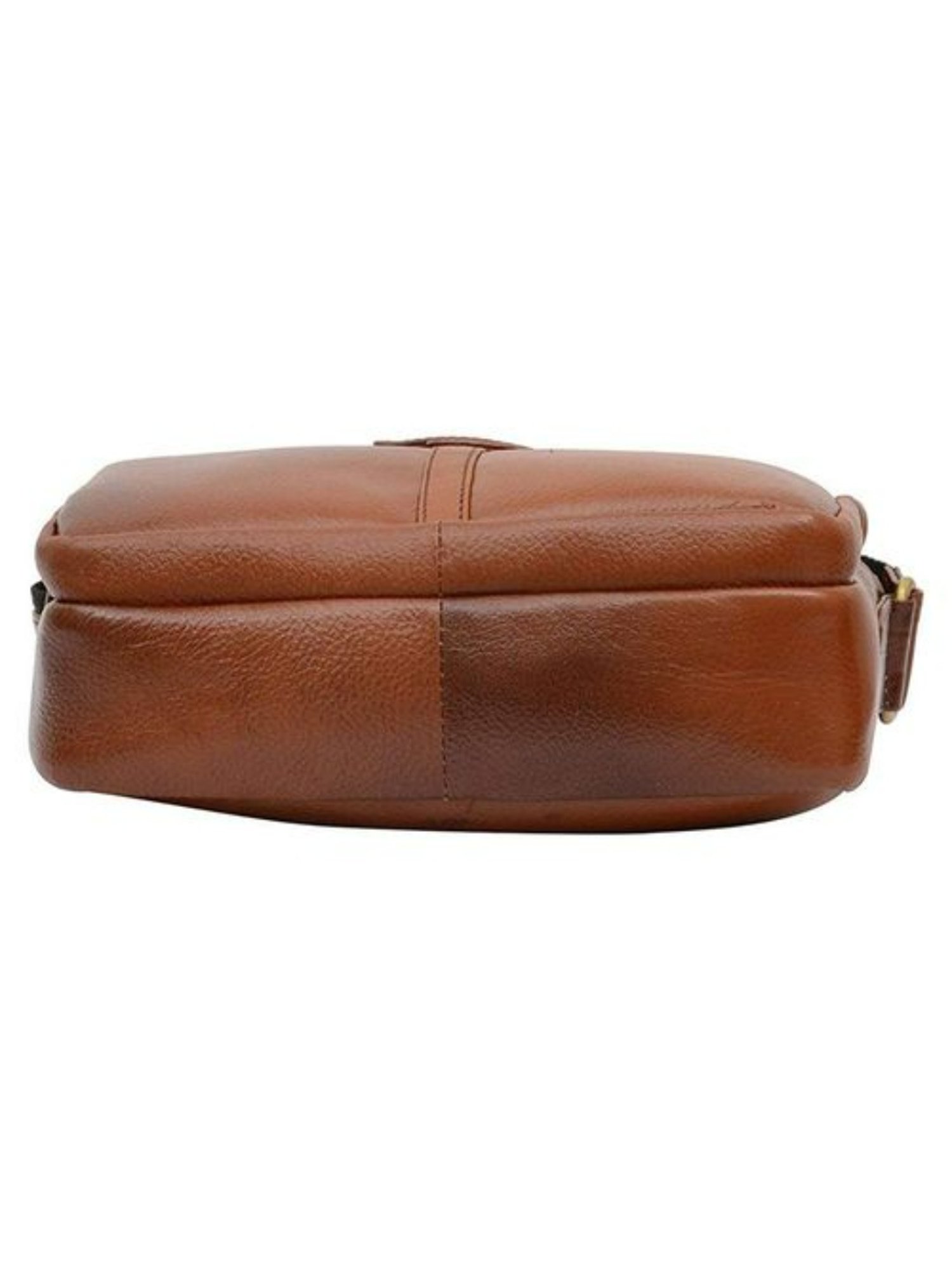 HiLEDER Tan Textured Small Leather 12 inch Cross Body Bag