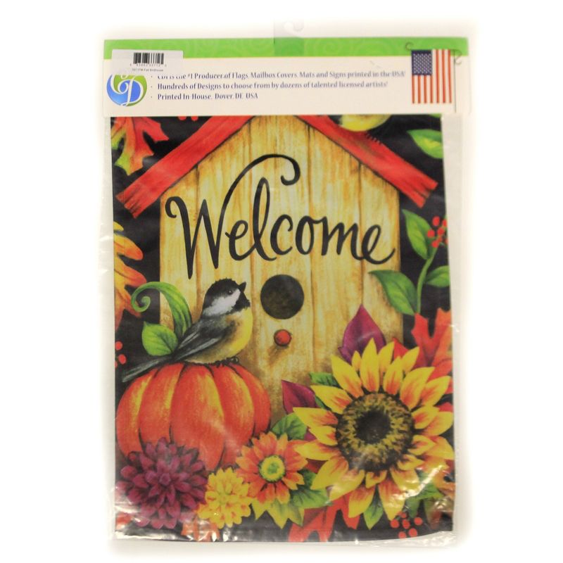 Home & Garden 18.0" Fall Birdhouse Flag Double Sided Custom Decor  -  Flags