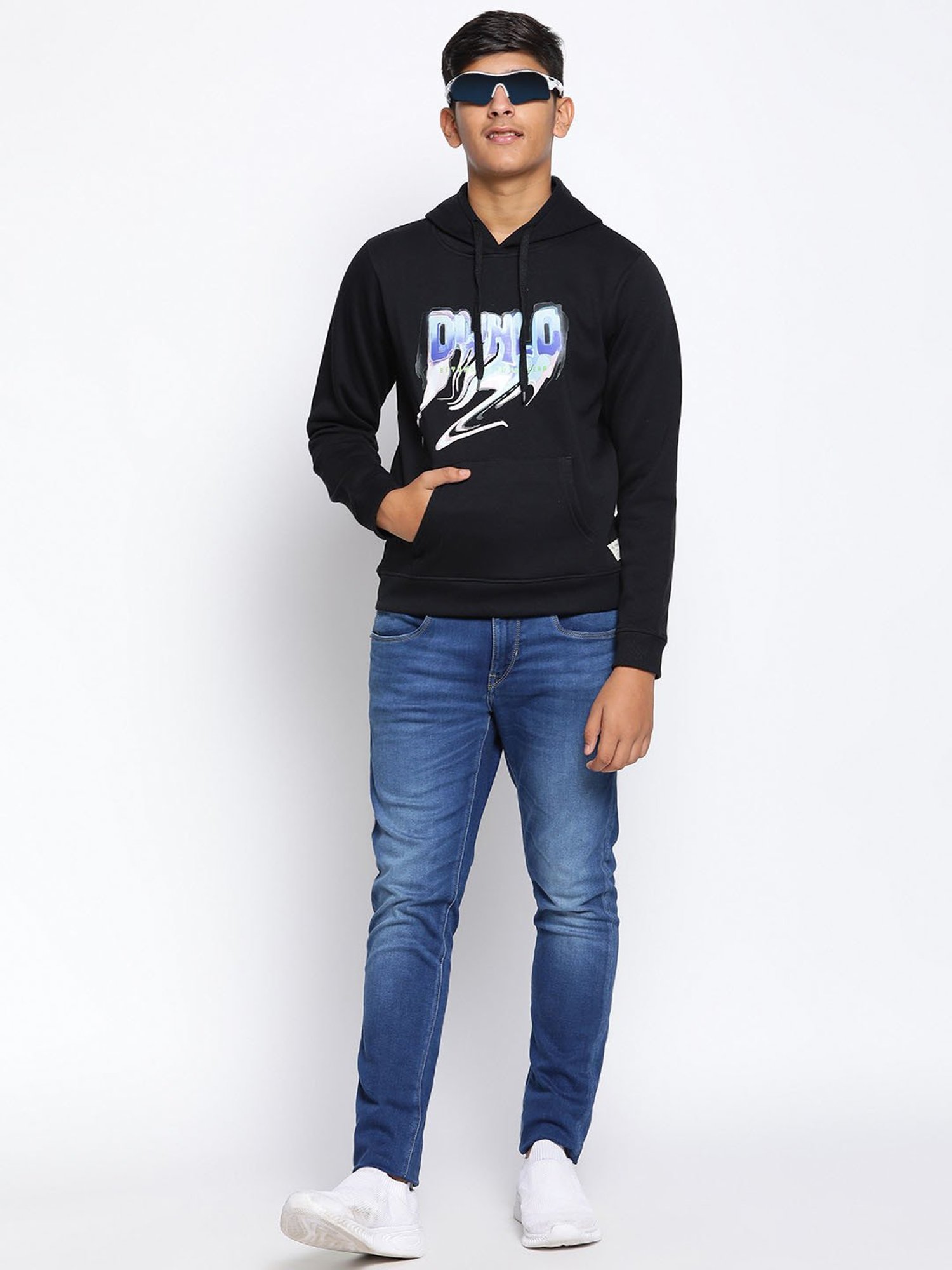 Lil Tomatoes Kids Black Printed Full Sleeves Sweatshirt