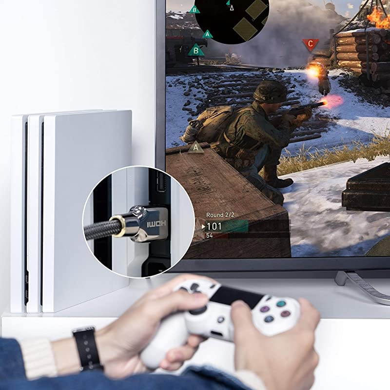 4K HDMI Cable, 15 ft,  18 Gbps], High Speed Gaming HDMI HDR Cable, 5K@30Hz, 4K@60Hz, 2K@165Hz, 1080P@240Hz, HDCP 2.2, 3D, ARC HDMI for UHD TV, Blu-ray, PS4/3, Projector, Monitor