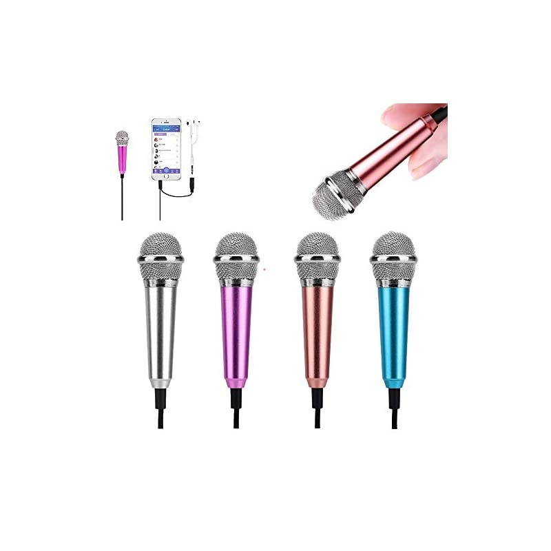Microphone Portable VocalInstrument Microphone for Mobile Phone Laptop Notebook Apple iPhone Samsung AndroidRose Gold