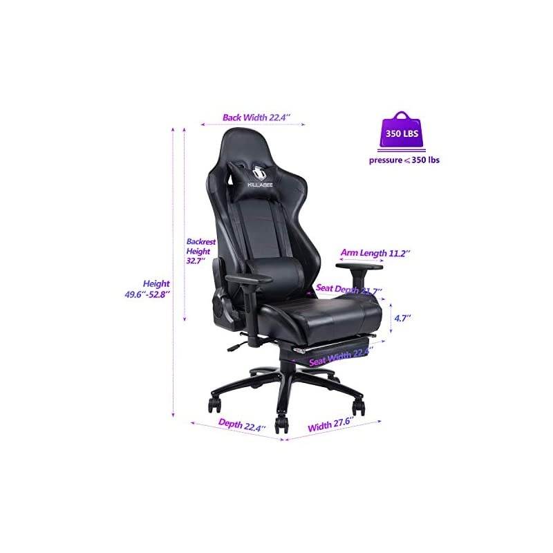 Massage Gaming Chair High Back Racing PC Computer Office Chair Swivel Ergonomic Executive Leather Desk Chair with Footrest and Adjustable Armrests