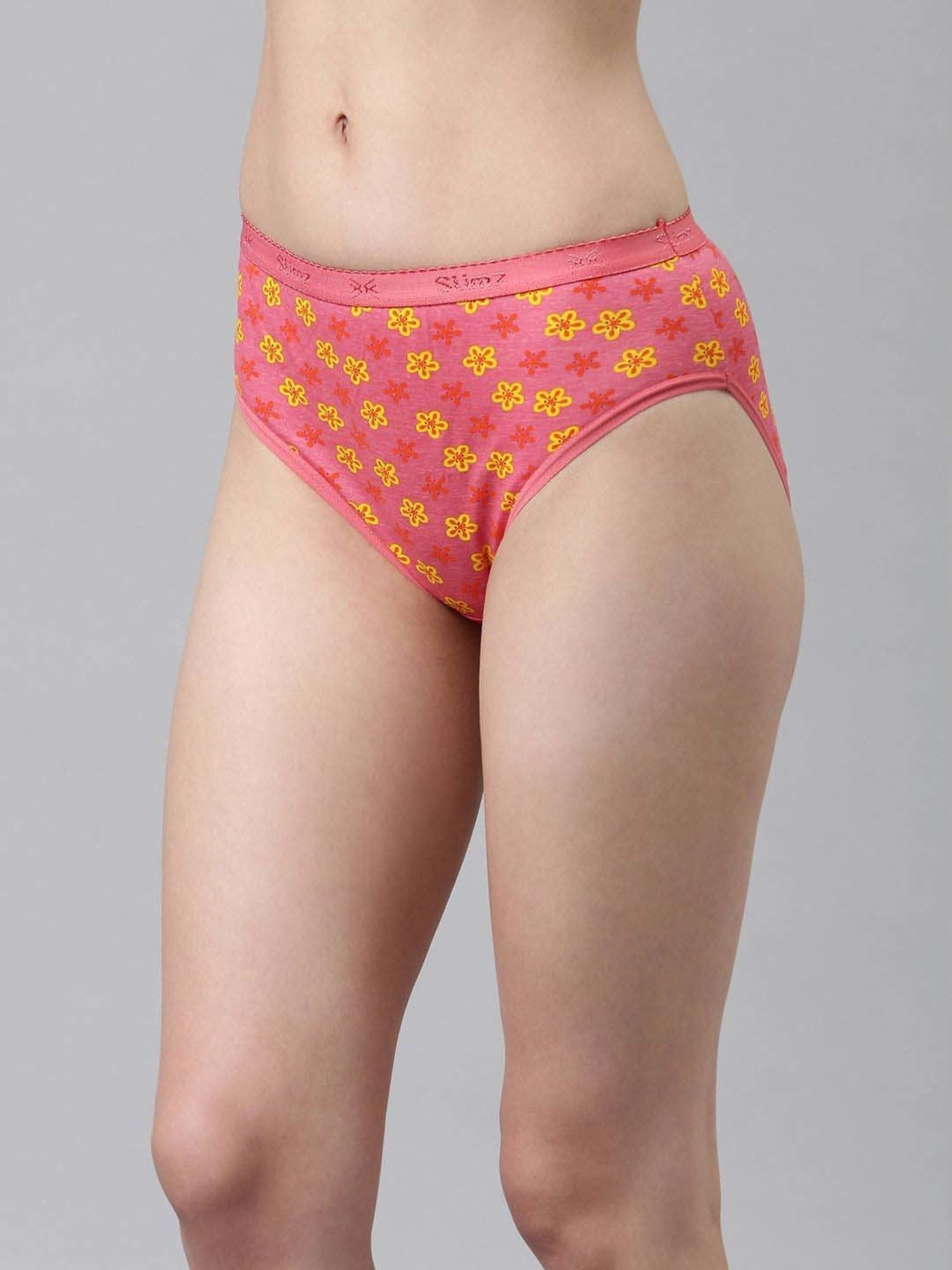 Dixcy Slimz Blue & Pink Printed Hipster Panty - Pack Of 6
