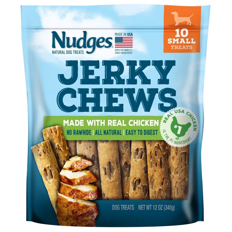 Nudges Jerky Chews Chicken Dog Treats - 12oz/10ct
