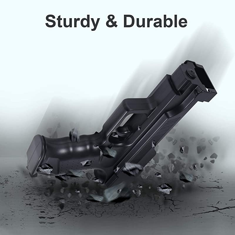 Wii Motion Plus Gun Compatible with Nintendo Wii Black Set of 2