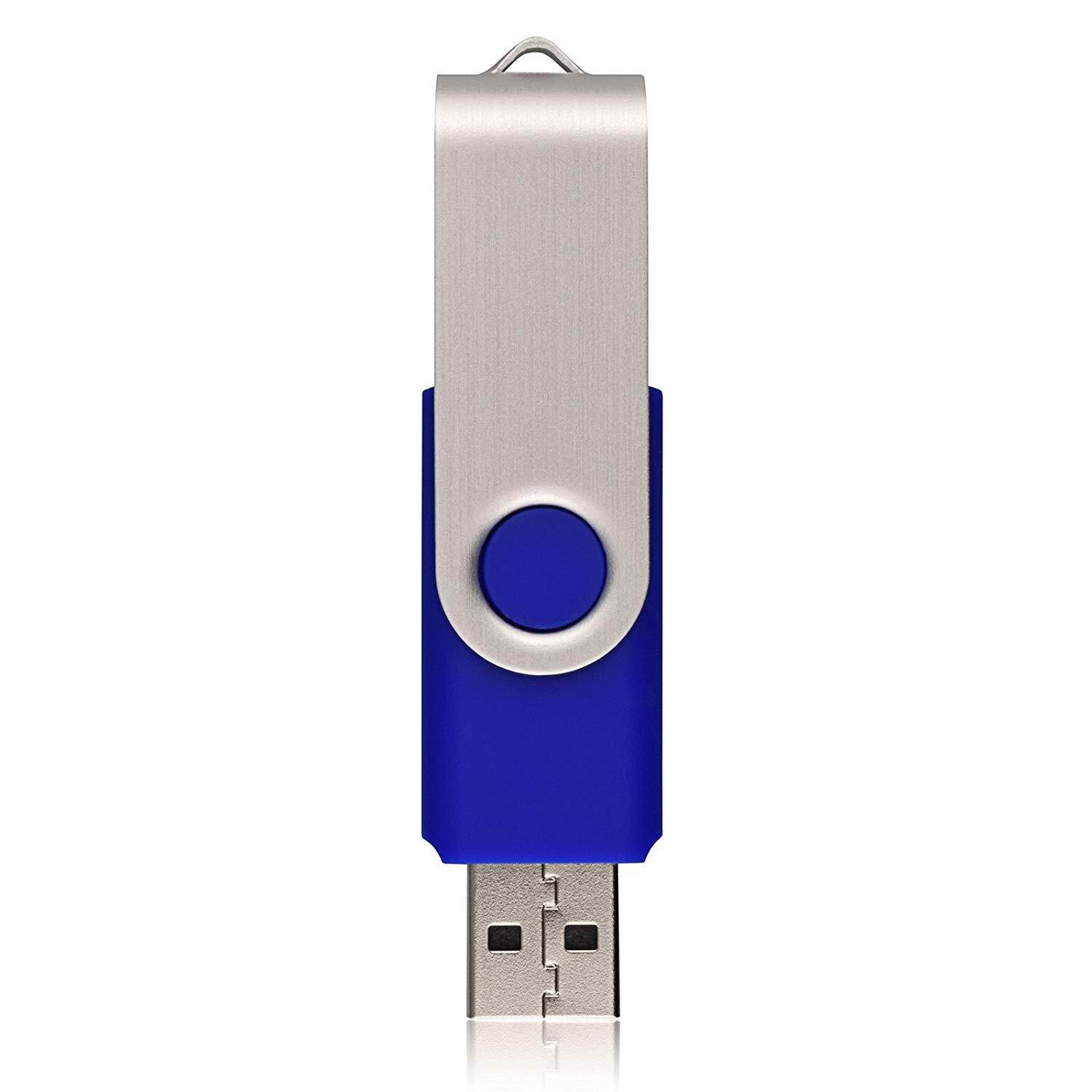 K&ZZ 32GB USB Flash Drive Swivel Memory Stick Fold Storage Thumb Stick 2Packs (Blue)