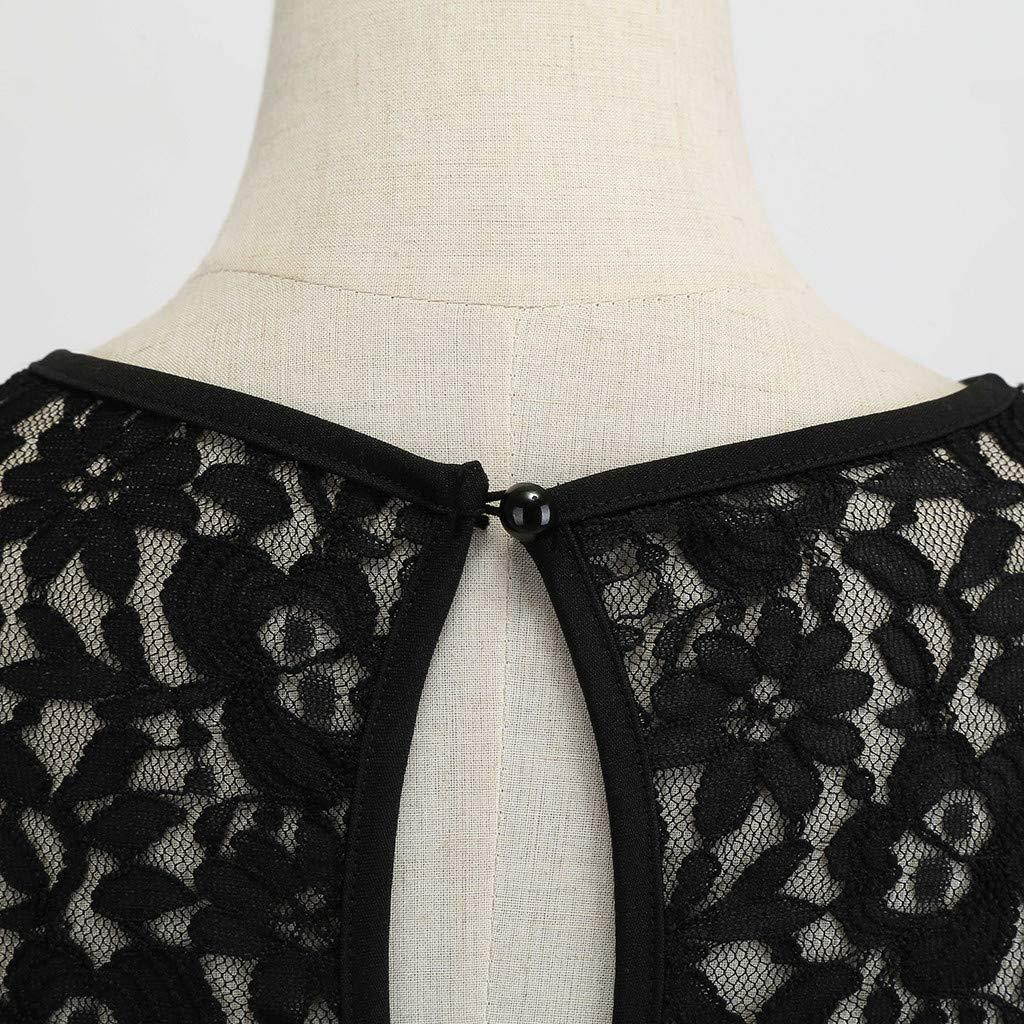 Prom Dresses for Women,Women Vintage 1950s Retro Sleeveless Lace Splice Solid Party Prom Swing Dress