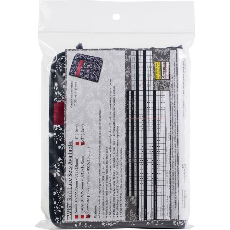 ChiaoGoo TWIST Red Lace Intchg Knitting Needle 5" Tip Set-Complete