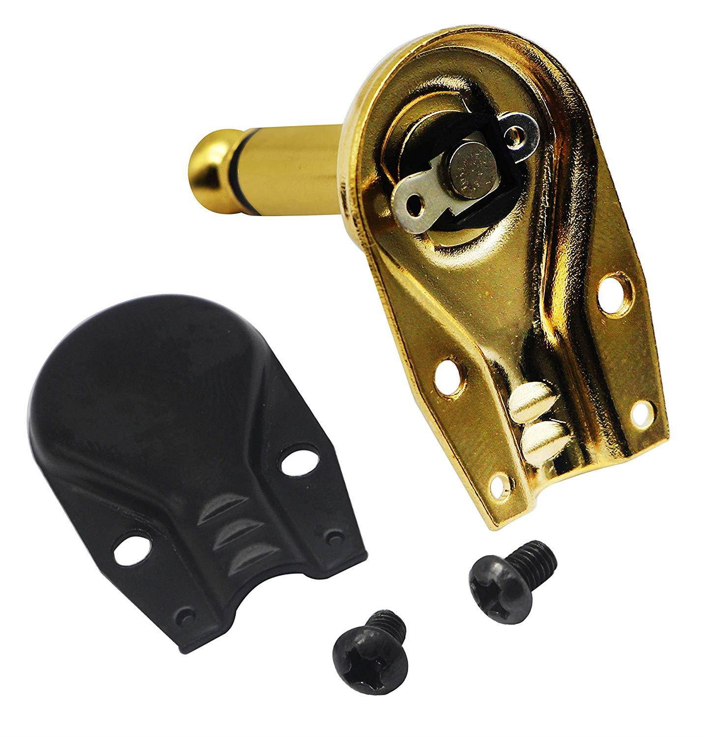 CGTime DIY 6.35MM 1/4" Mono Male 90 Degree Right Angle Pancake Style Plugs Connectors for Speaker,Patch Cable,Snakes Golden Plated TS Male Mono 1/4 Inch Phono 6.35mm Phone Microphone Plug(4 Pack)