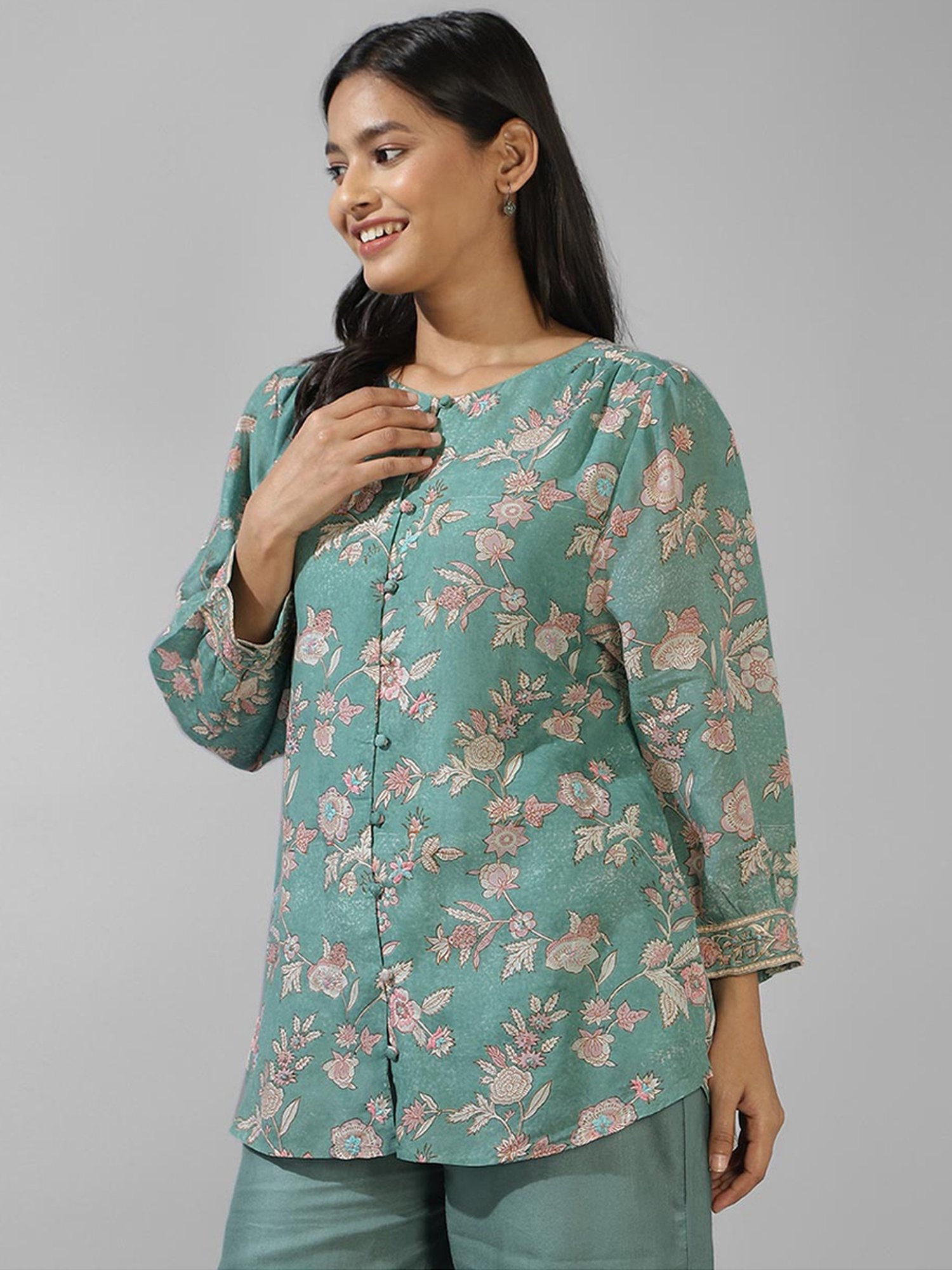 Fabindia Green Printed Tunic