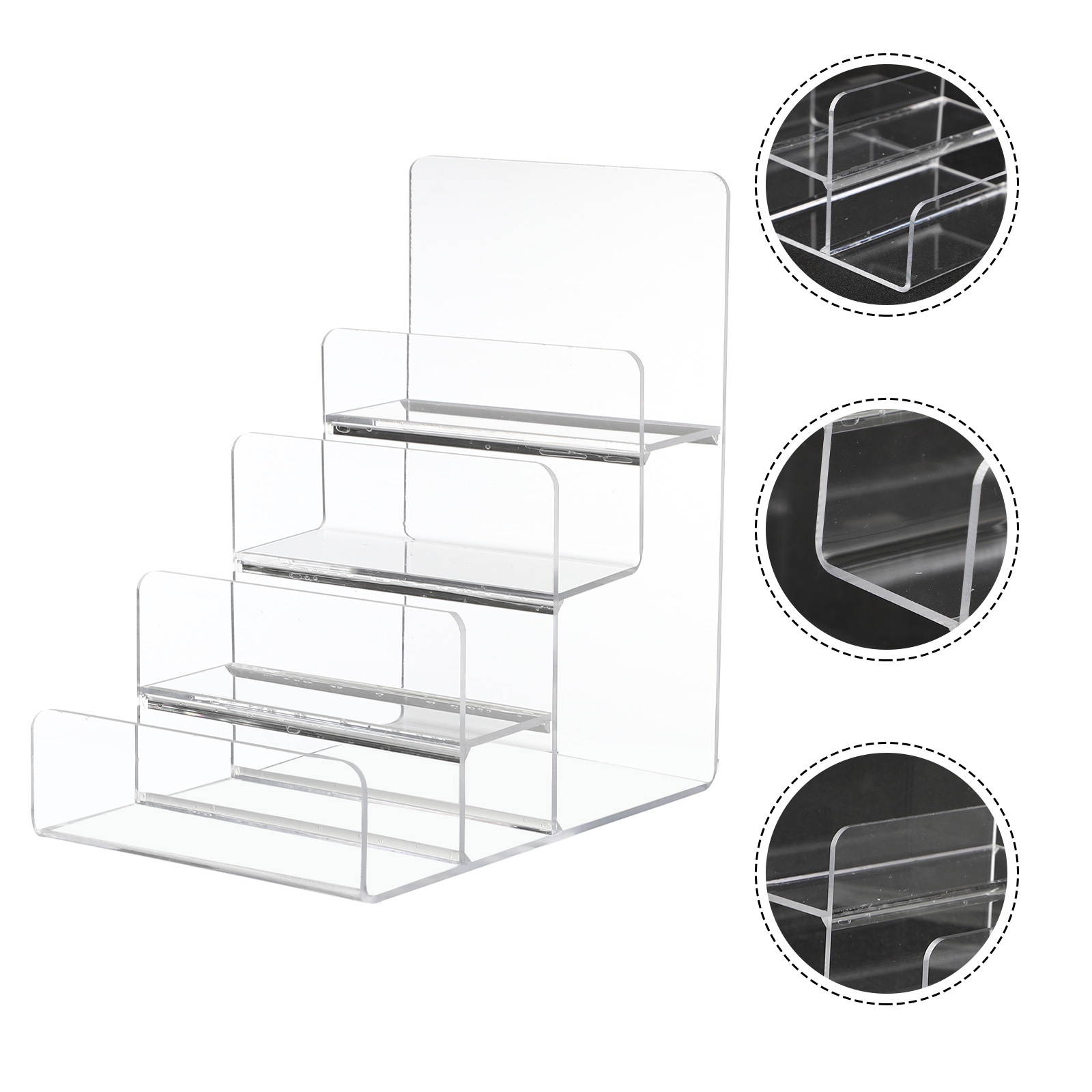 1Pc Transparent Multifunctional Trapezoidal Practical Acrylic Wallet Holder Rack Wallet Holder Stand Storage Rack for Home