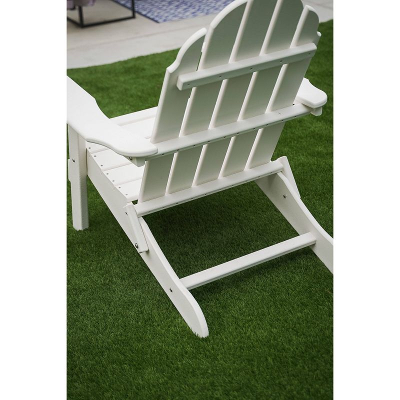 37.8" Foldable Weather Resistant  Outdoor Adirondack Chair - White - XBrand