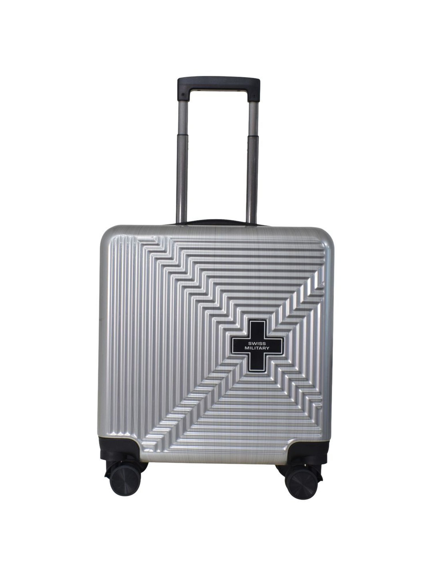 Swiss Military Silver 8 Wheels Small Carry-On Luggage