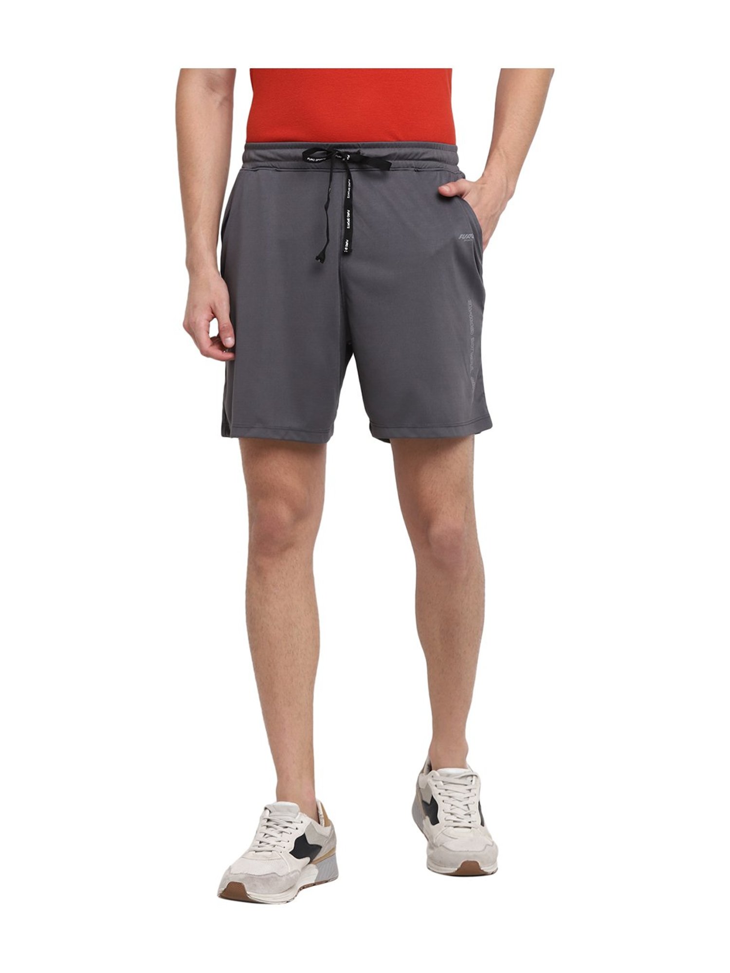 Furo by Red Chief Grey Regular Fit Solid Shorts