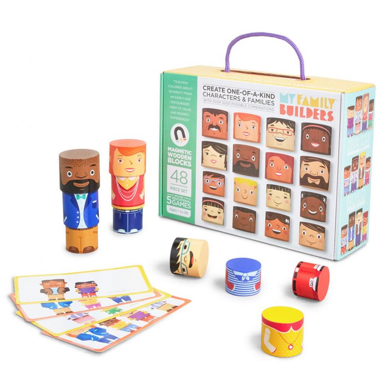 Kaplan Early Learning MyFamilyBuilders  - 48 Magnetic Blocks