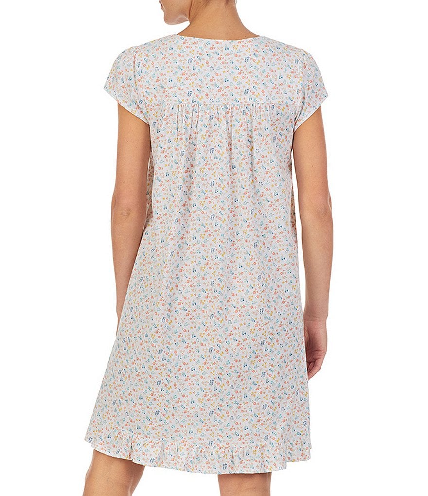 Eileen West Floral Print Jersey Knit Short Nightgown
