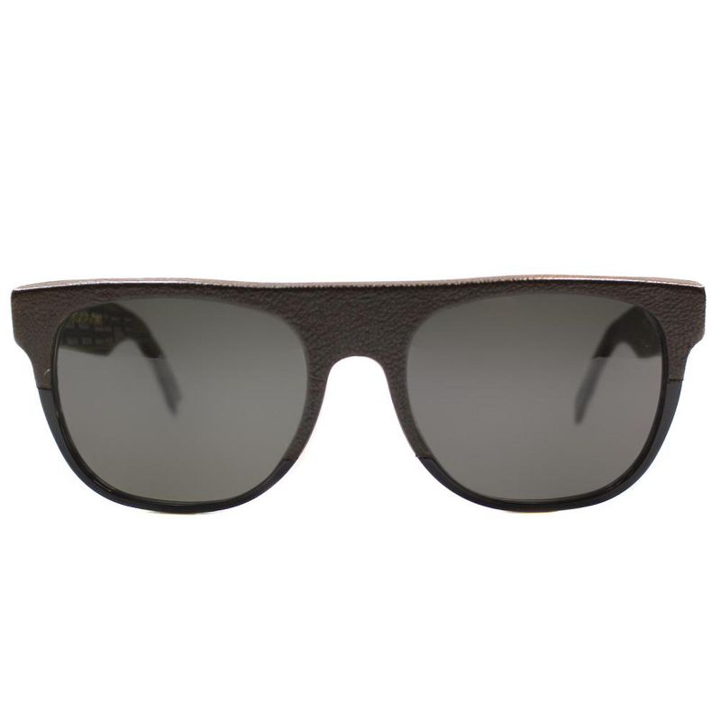 RetrosuperFuture Flat Top  776 Unisex Square Sunglasses Brown Leather 55mm