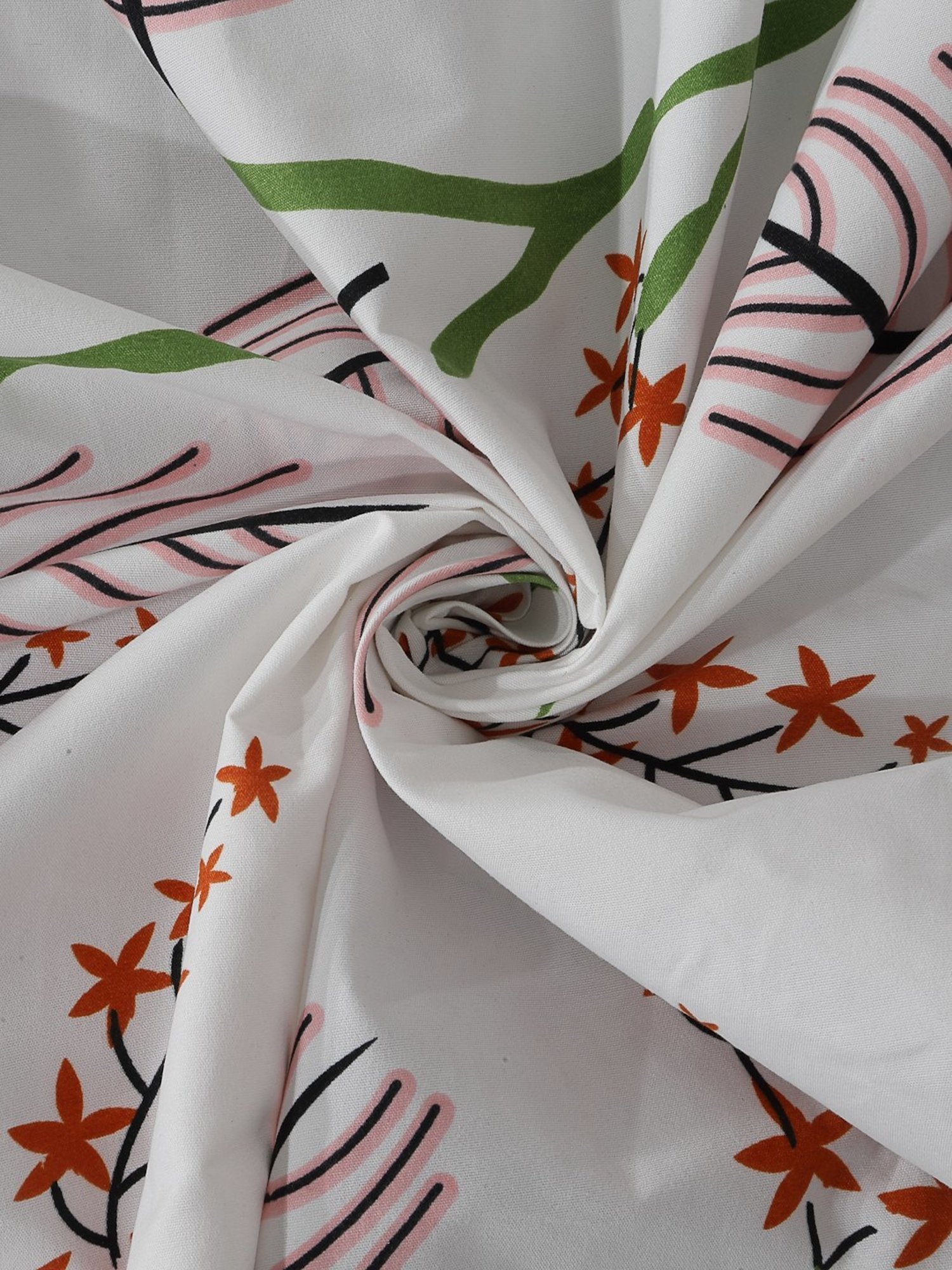 Klotthe Printed Multicolor 300 TC Cotton Blend Single Bed Sheet with Pillow Cover