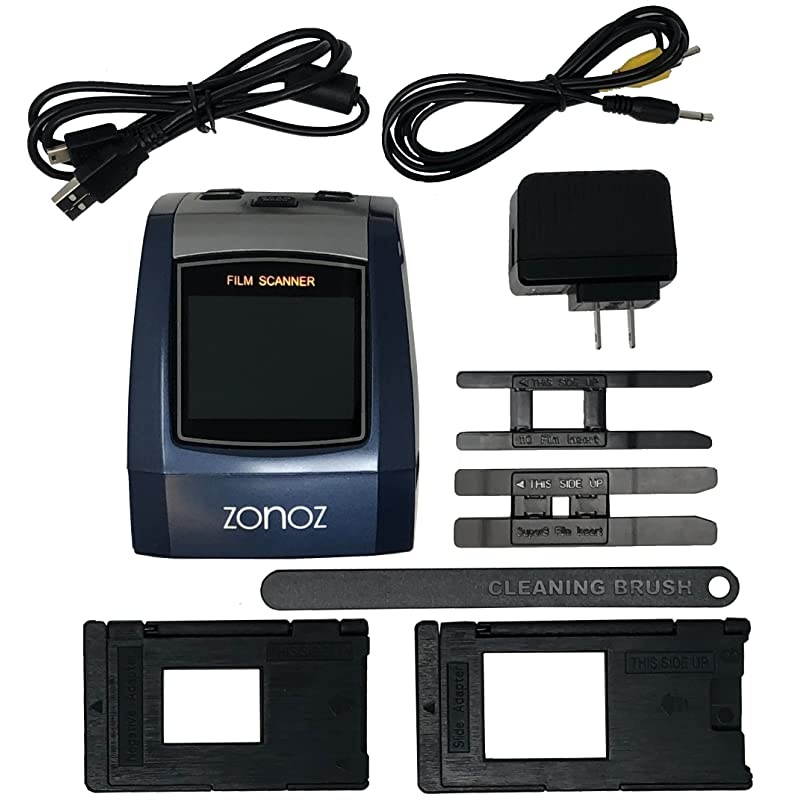 22MP All-in-1 Film & Slide Converter Scanner w/Speed-Load Adapters for 35mm, 126, 110 Negative & Slides, Super 8 Films - Includes Worldwide Voltage 110V/240V AC Adapter (FS-Three)