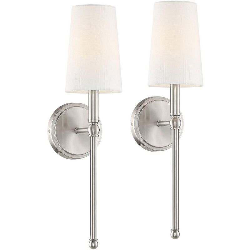 Regency Hill Greta 21" High Brushed Nickel Wall Sconces Set of 2