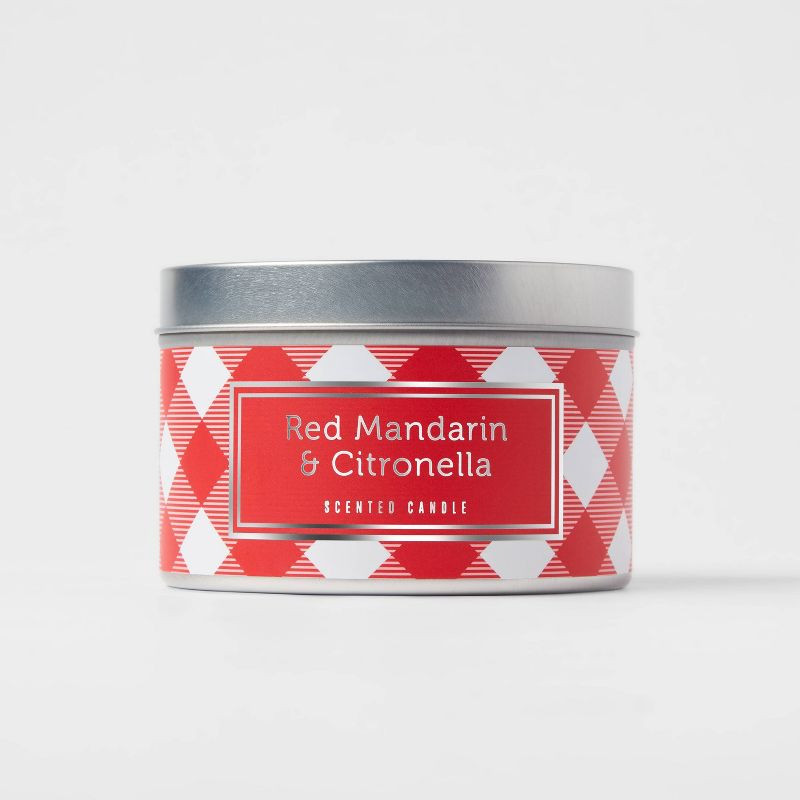 9oz Jar 2-Wick Americana Citronella Red Mandarin Candle - Sun Squad™