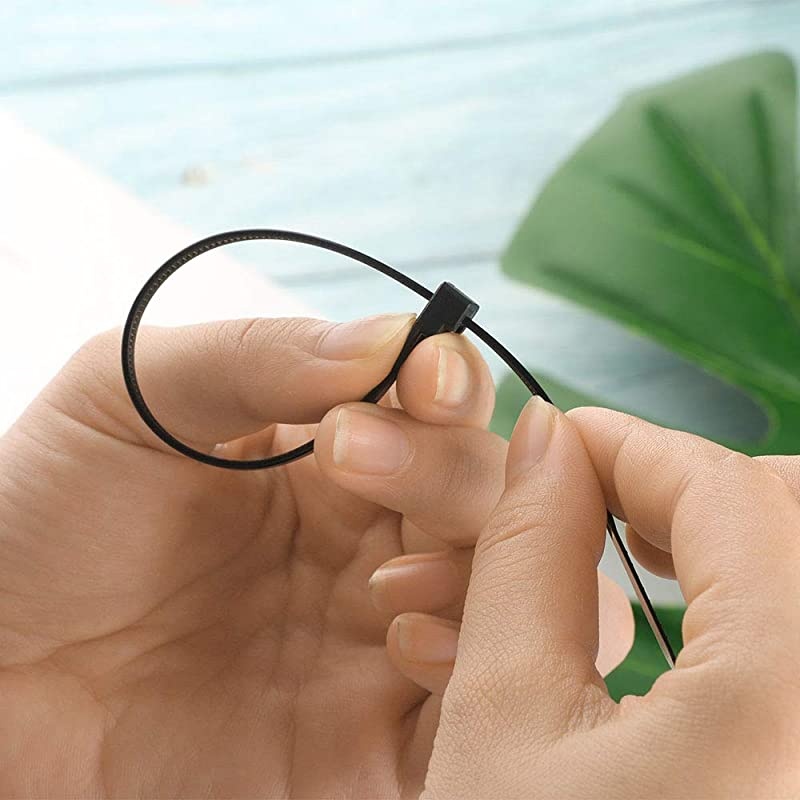 100Pack Heavy Duty Industrial Outdoor Zip Ties,Releasable 8 Inch Black Cable Ties, Nylon Adjustable Tie wrap,Reusable Zip Toes Tie Straps For Garden Plant Secure Vine, Home, Office Use