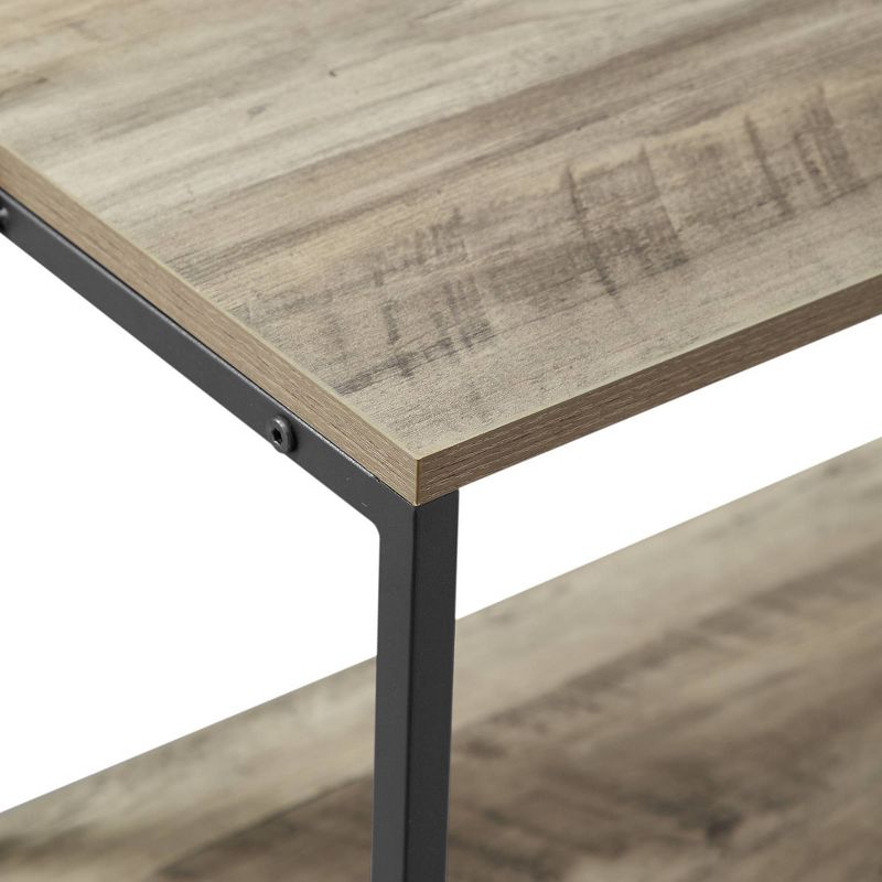 Slat Hall Tree with Adjustable Storage Gray Wash - Saracina Home