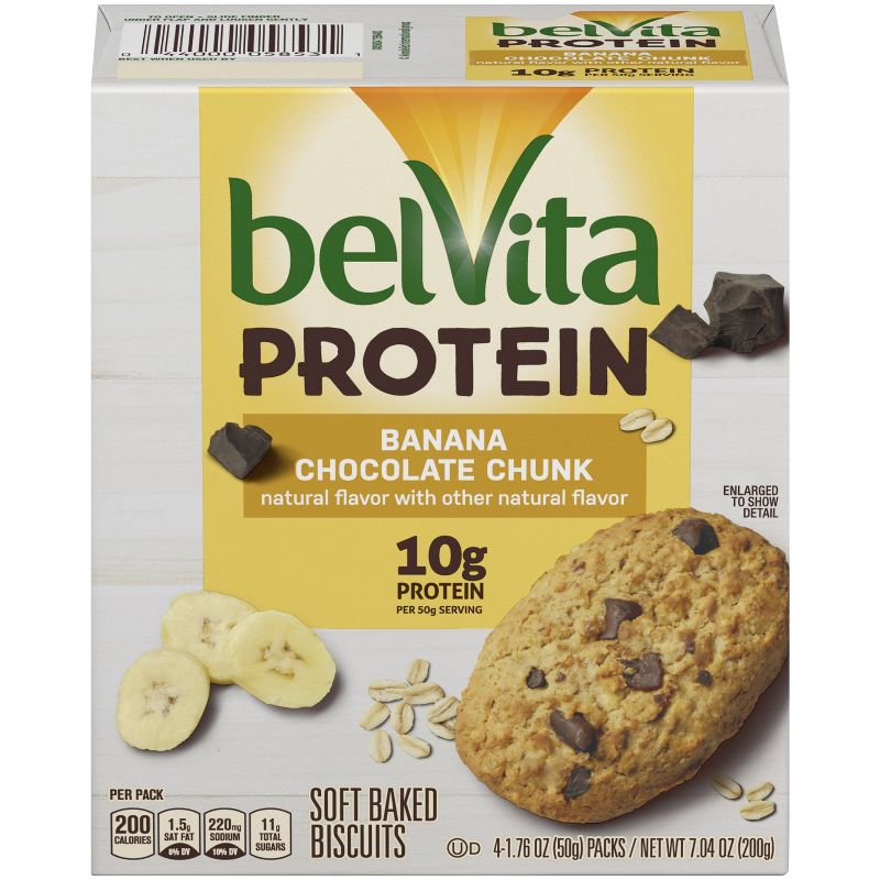 belVita Protein Banana Chocolate Cream Snack Bars - 4ct