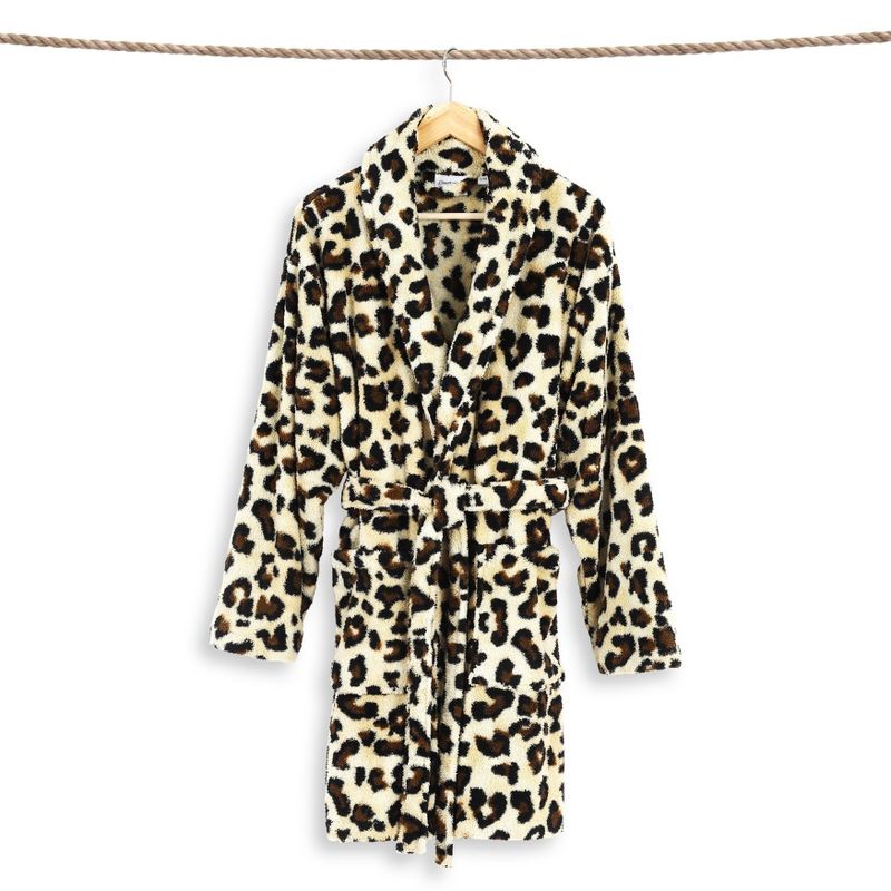 S/M Women's Bathrobe Leopard - Linum Home textiles