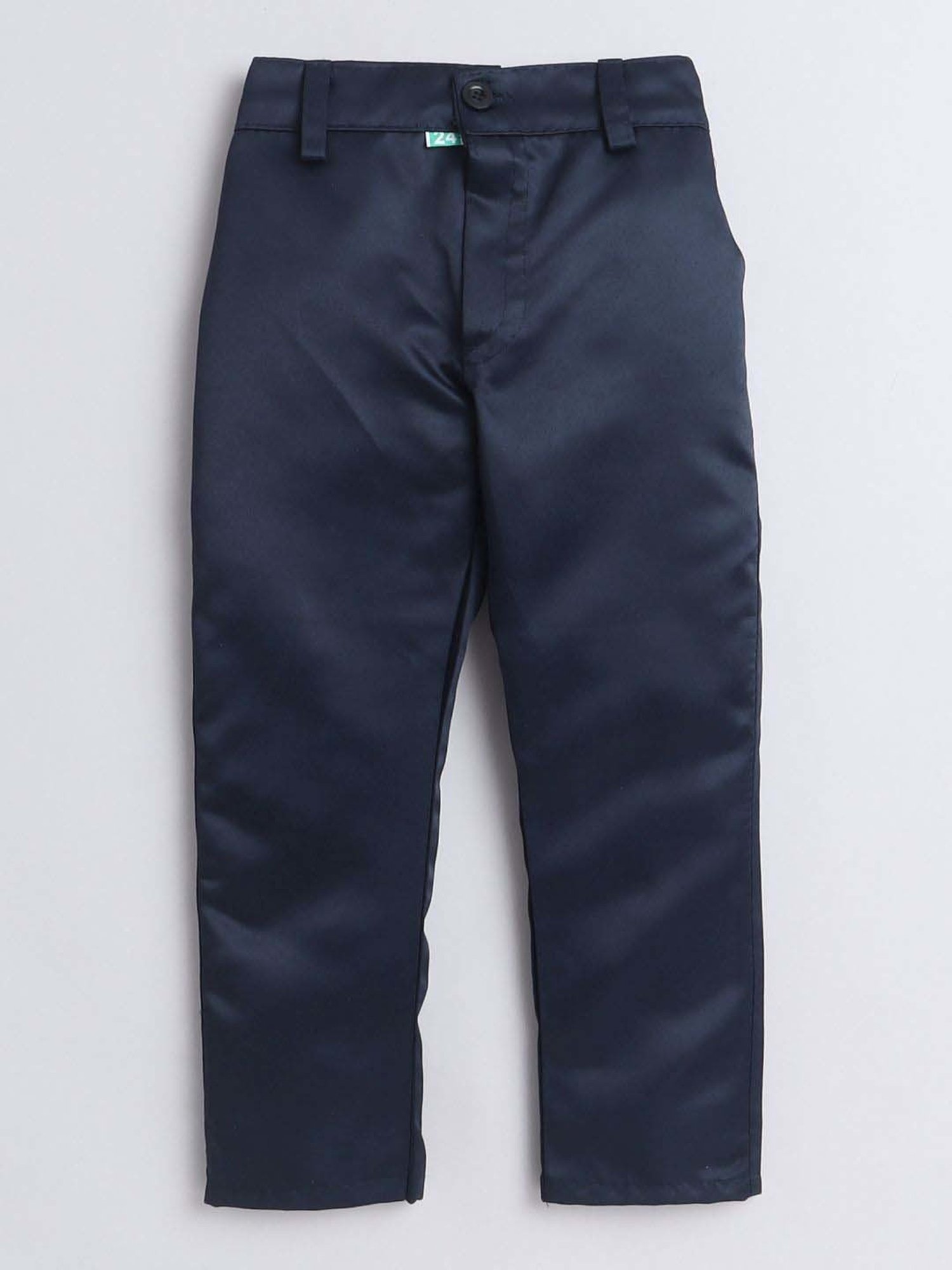 Fourfolds Boys Navy Blue Solid Full Sleeves Clothing Set