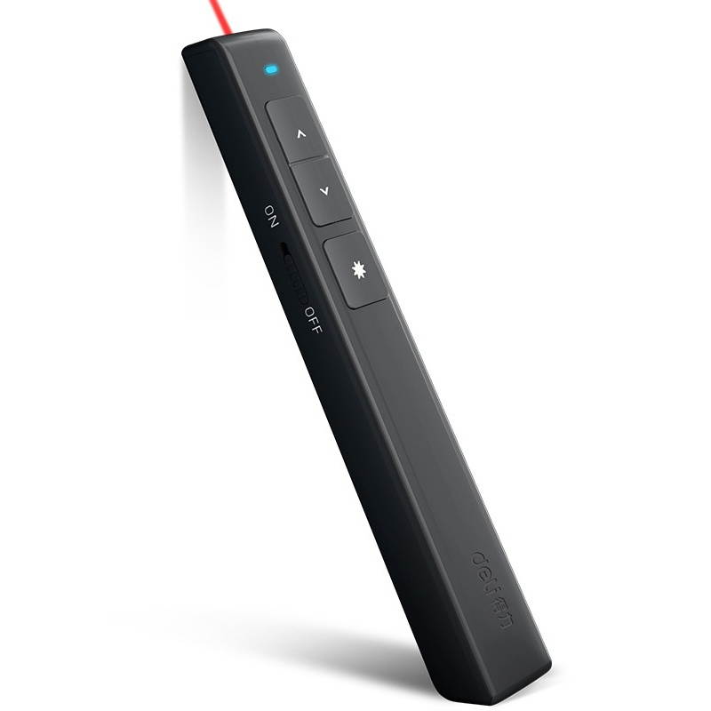 Deli 2.4GHz Laser Page Turning Pen Rechargeable Speech Projector Pen, Model: 2802L