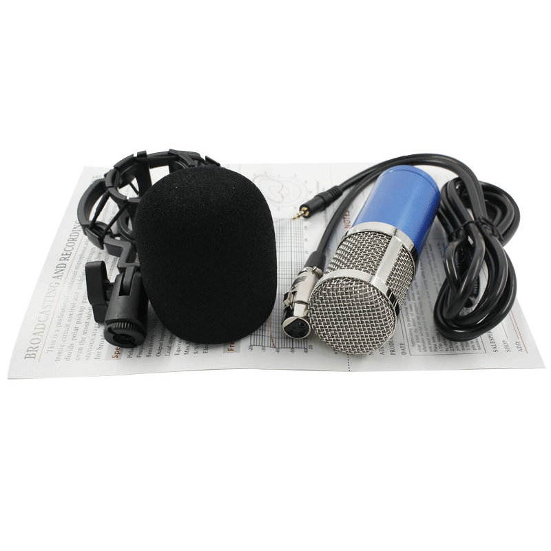 BM-800 Dynamic Condenser Sound Recording Microphone with Shock Mount for Radio Braodcasting KTV Karaoke with Shock Mount