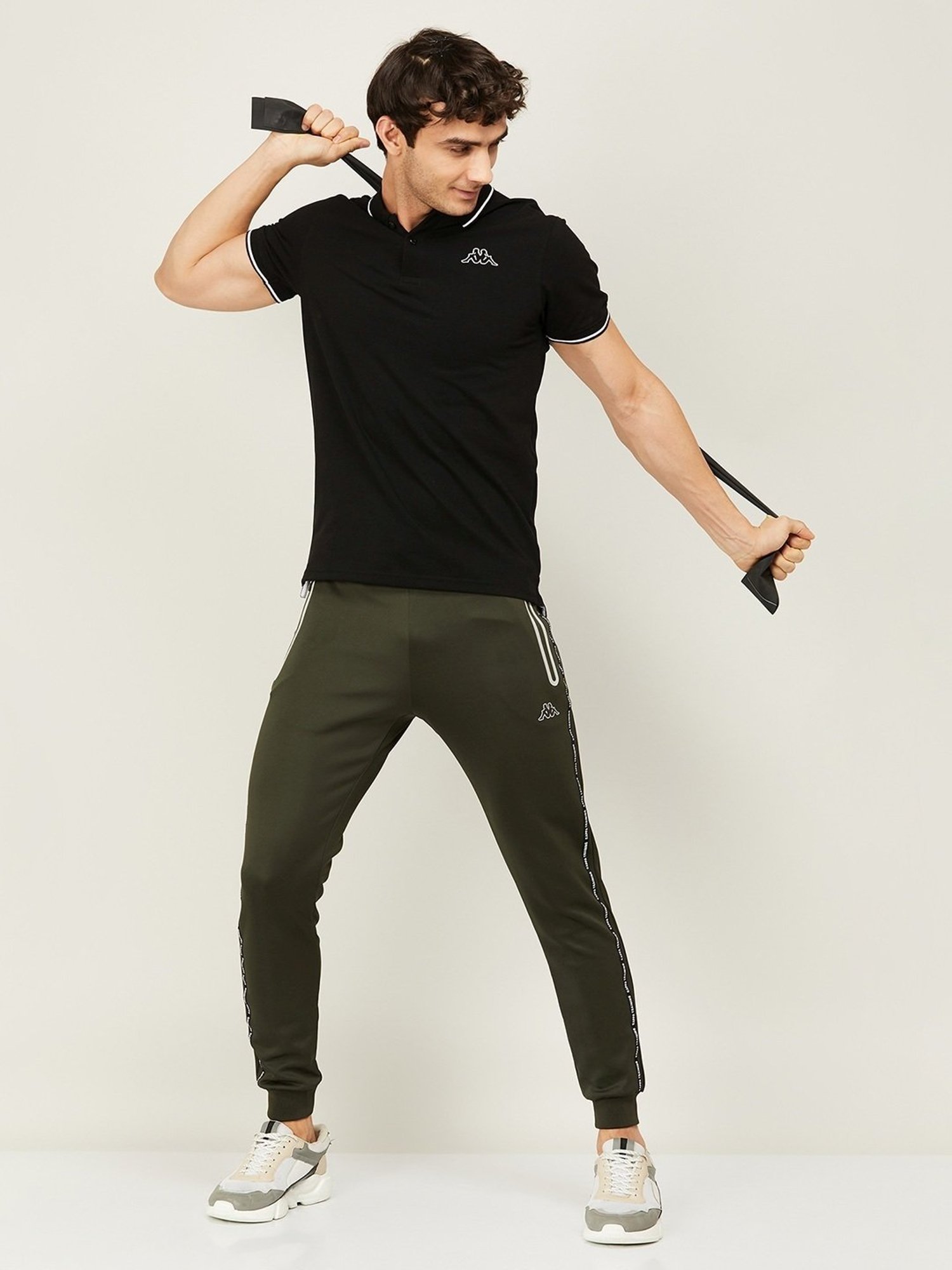 KAPPA Black Regular Fit Polo T-Shirt