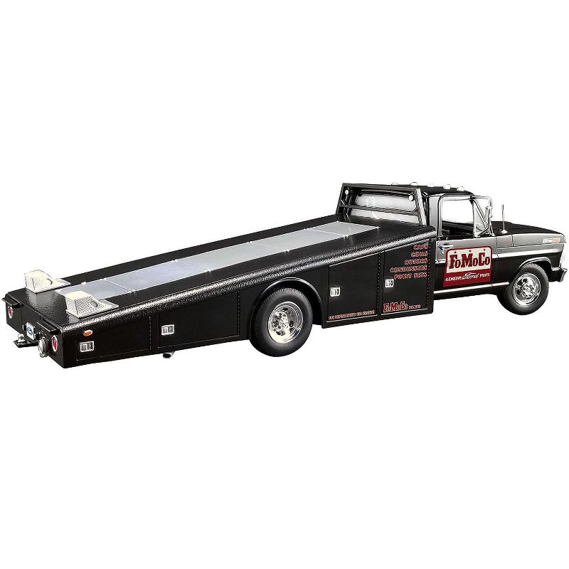 1970 Ford F-350 Ramp Truck "FoMoCo Parts" Black 1/18 Diecast Model Car by ACME
