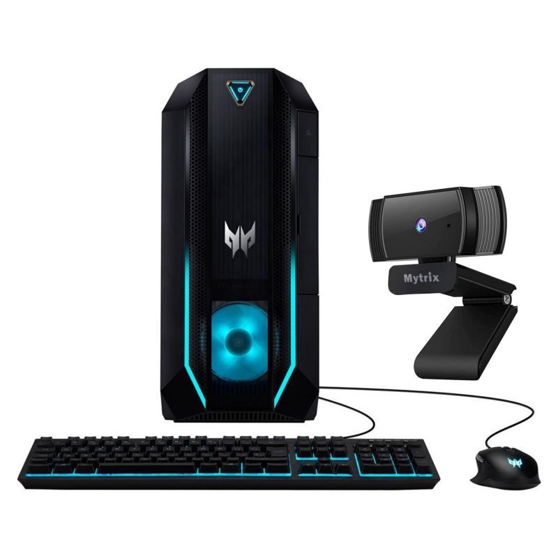 Acer Predator Orion 3000 Gaming Desktop PC, Intel 8-Core i7-10700, GeForce RTX 3060 Ti, 32GB RAM, 1TB PCIe SSD+2TB HDD, USB-C, Wi-Fi 6, Killer Ethernet, HDMI/DP, RGB, Mytrix Webcam, Win 10
