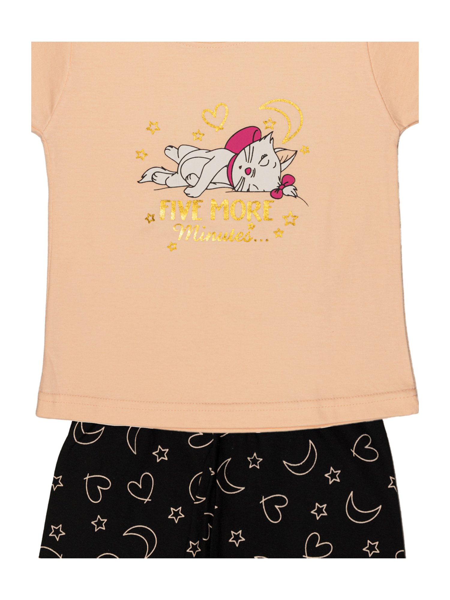 Todd N Teen Kids Peach Cotton Graphic Print T-Shirt & Pants