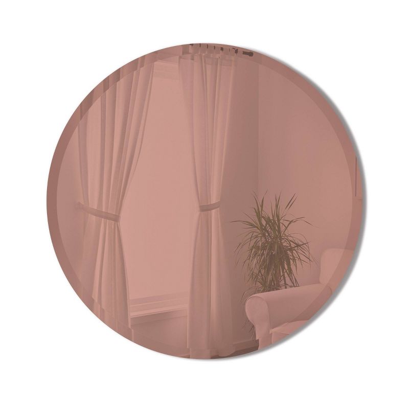 24" Hub Bevy Beveled Round Wall Mirror Copper - Umbra