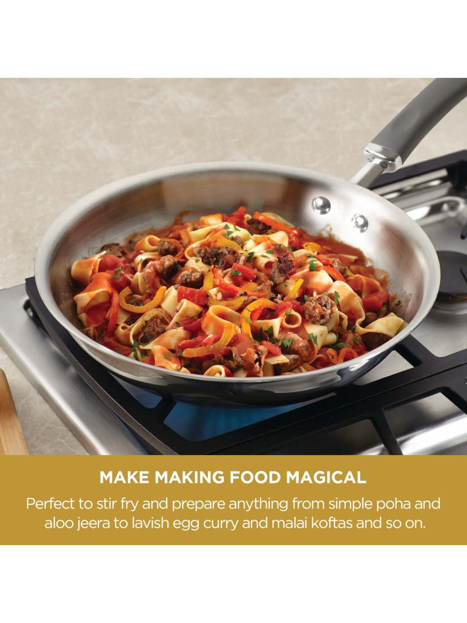 Meyer Trivantage Stainless Steel Triply Cookware Open Frypan, 26cm