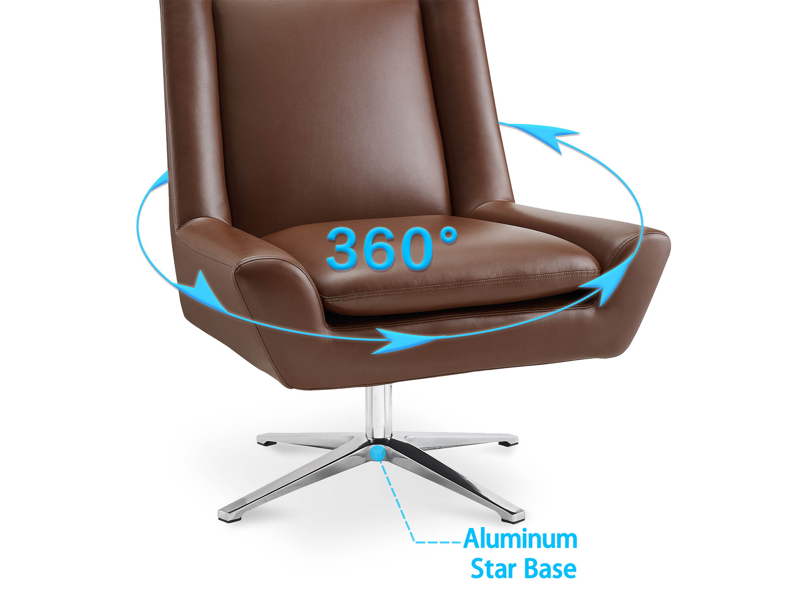 Volans Modern Office Executiver Chair With Aluminum Rotation Base Meeting Room Reference Chair