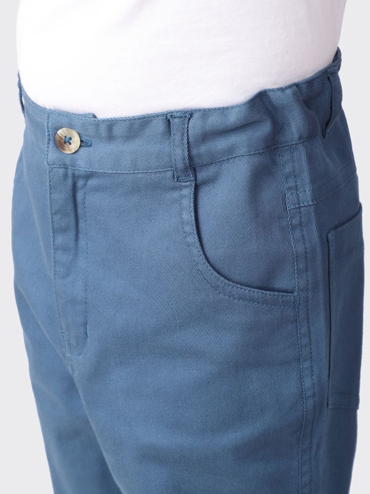 Fabindia Kids Navy Cotton Regular Fit Pants