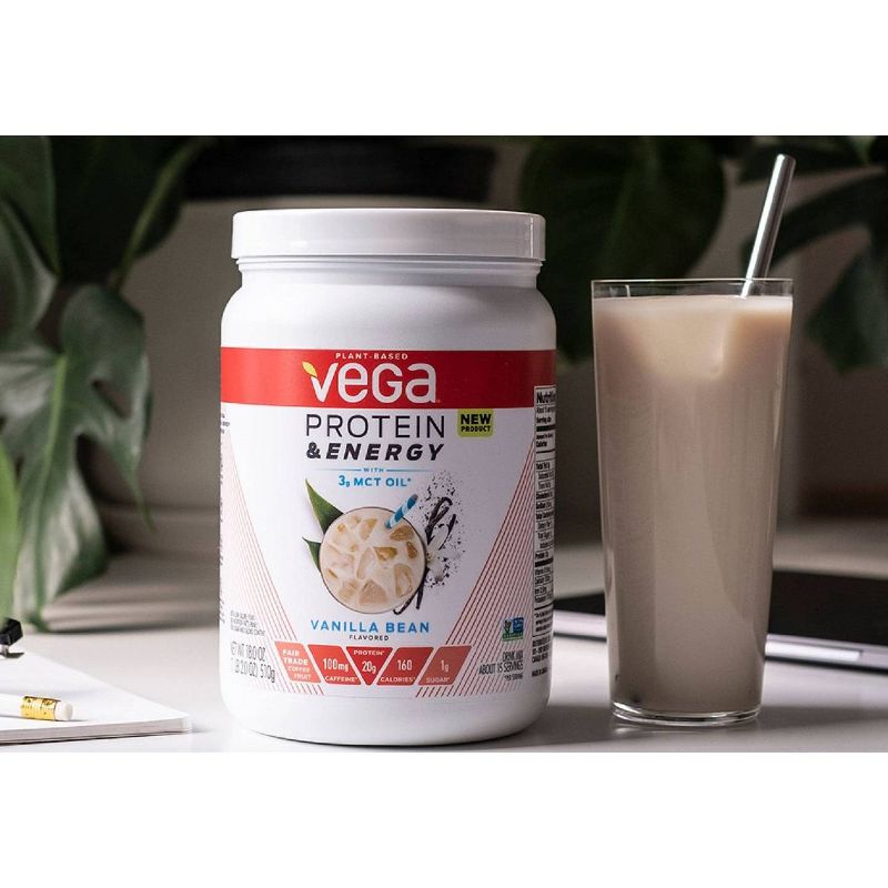 Vega Protein & Energy Vegan Protein Powder - Vanilla Bean - 18oz