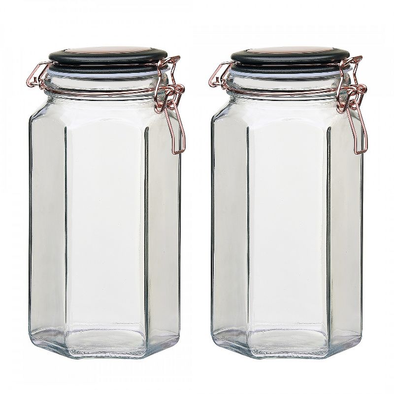 Amici Home Adler Copper Glass Canister, Large, 52oz, Set of 2