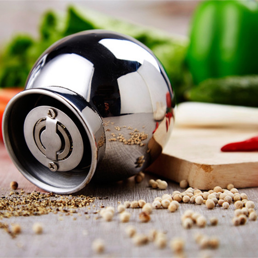 1PC Manual Stainless Steel Pepper Grinder Sea Salt Sichuan Pepper Herbs Crusher Grinding Tool - Size L