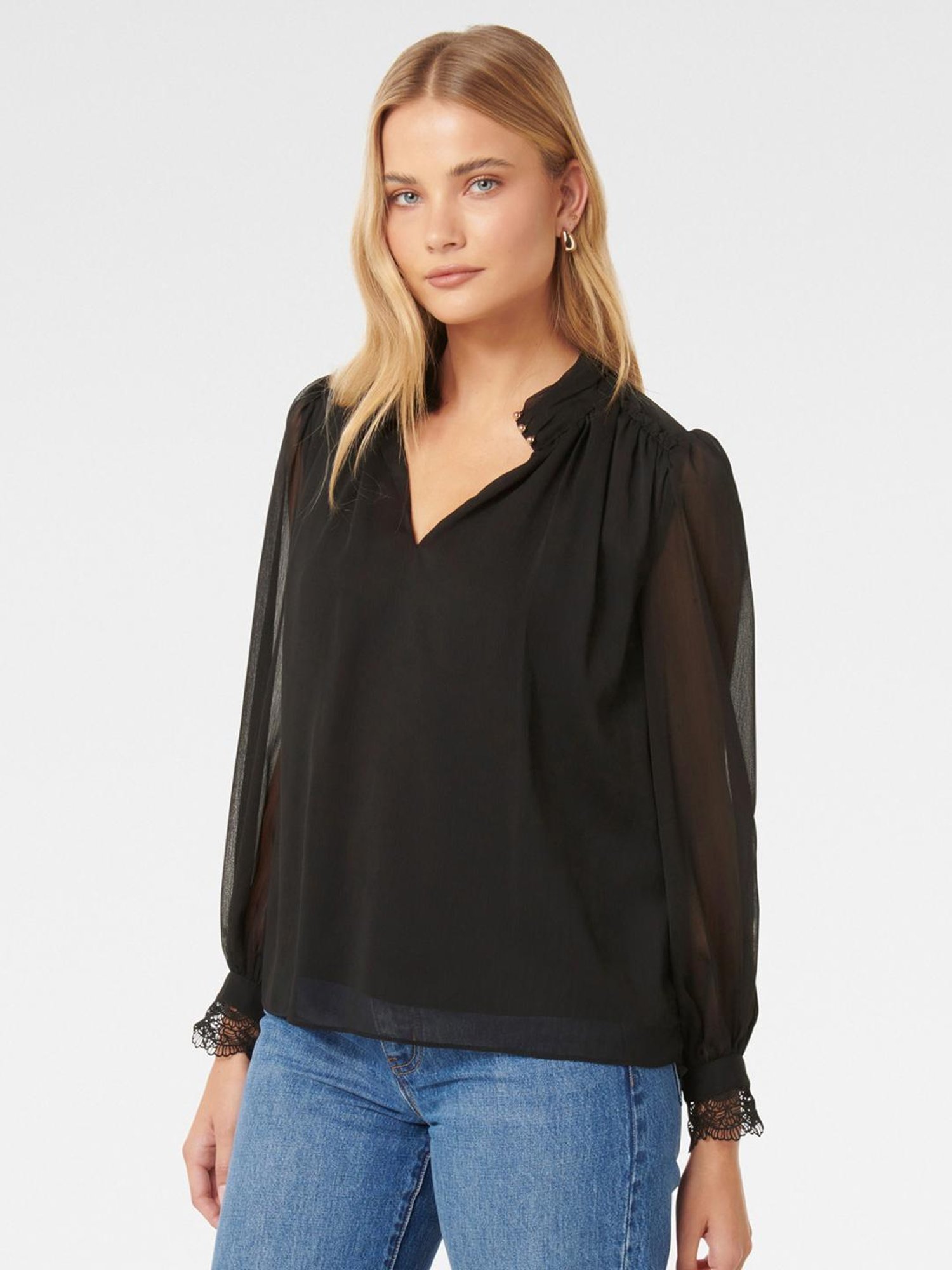 Forever New Cassidy Lace Cuff Top