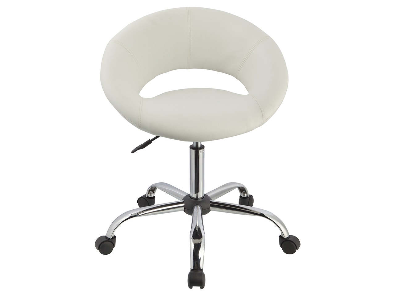 Swivel Height Adjustable Office Chair PU Leather Task Chairs Stool with Wheels